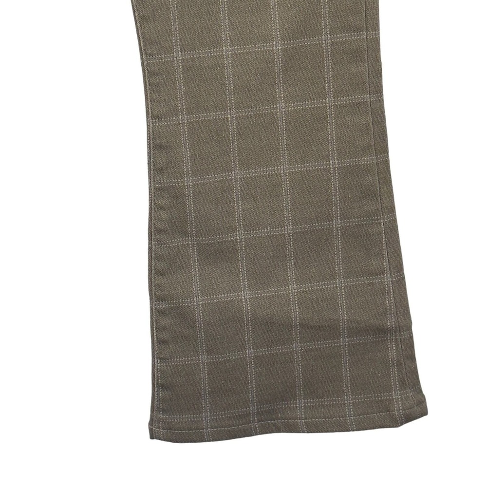 FRAME Le Crop Mini Boot Plaid Windowpane Cropped Pants Tan White Mid Rise 29 - Picture 11 of 16